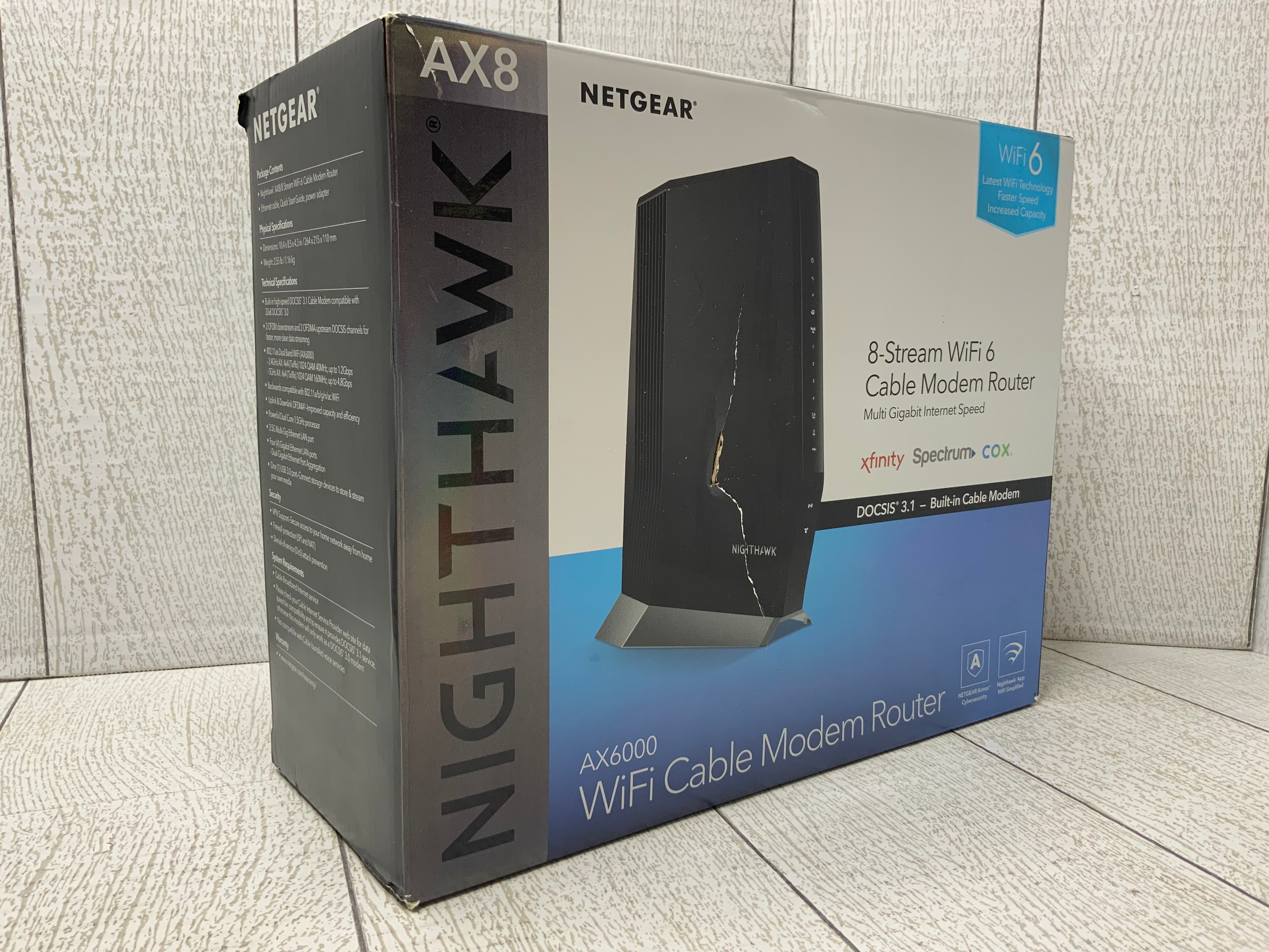 NETGEAR Nighthawk Cable Modem with Built-in WiFi 6 Router (CAX80) (7998836211950)